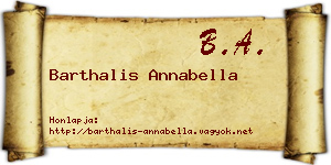 Barthalis Annabella névjegykártya